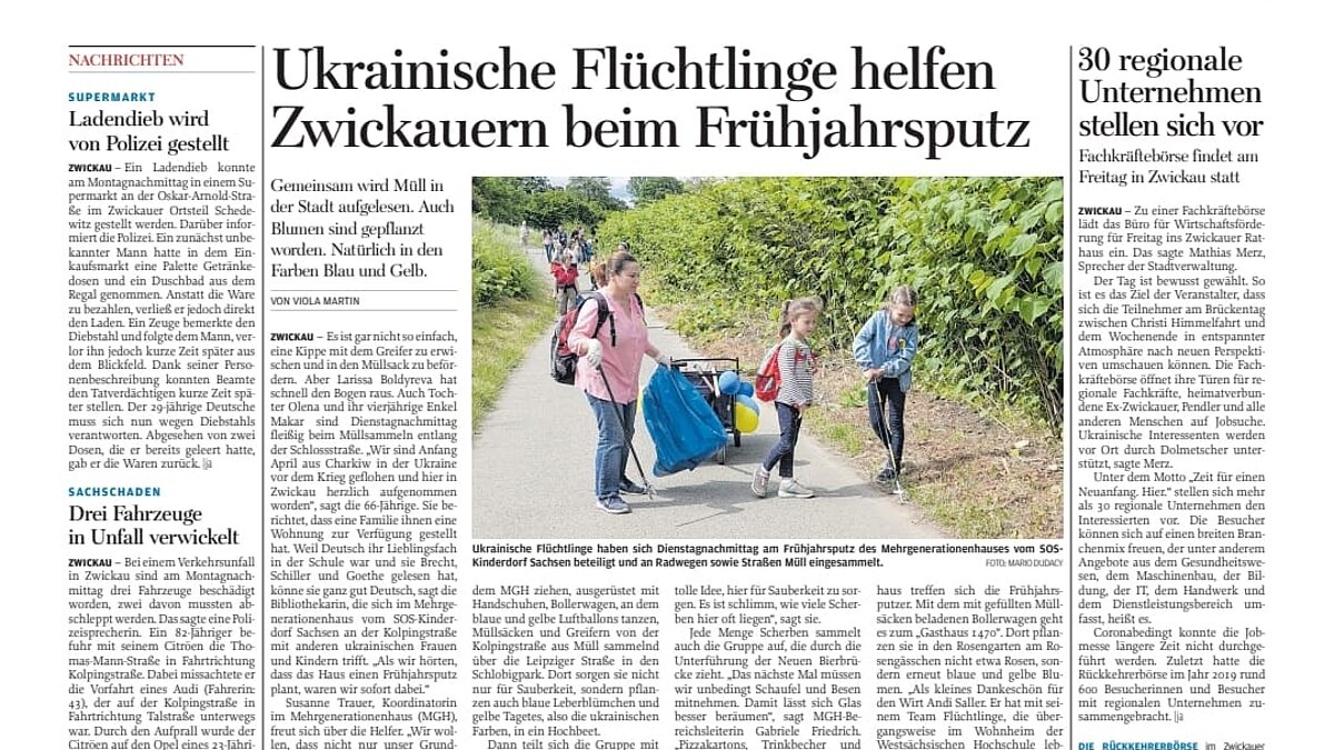 Zeitungsauschnitt