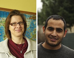 Foto von Claudia Wußow und Mohammed Alqaeery