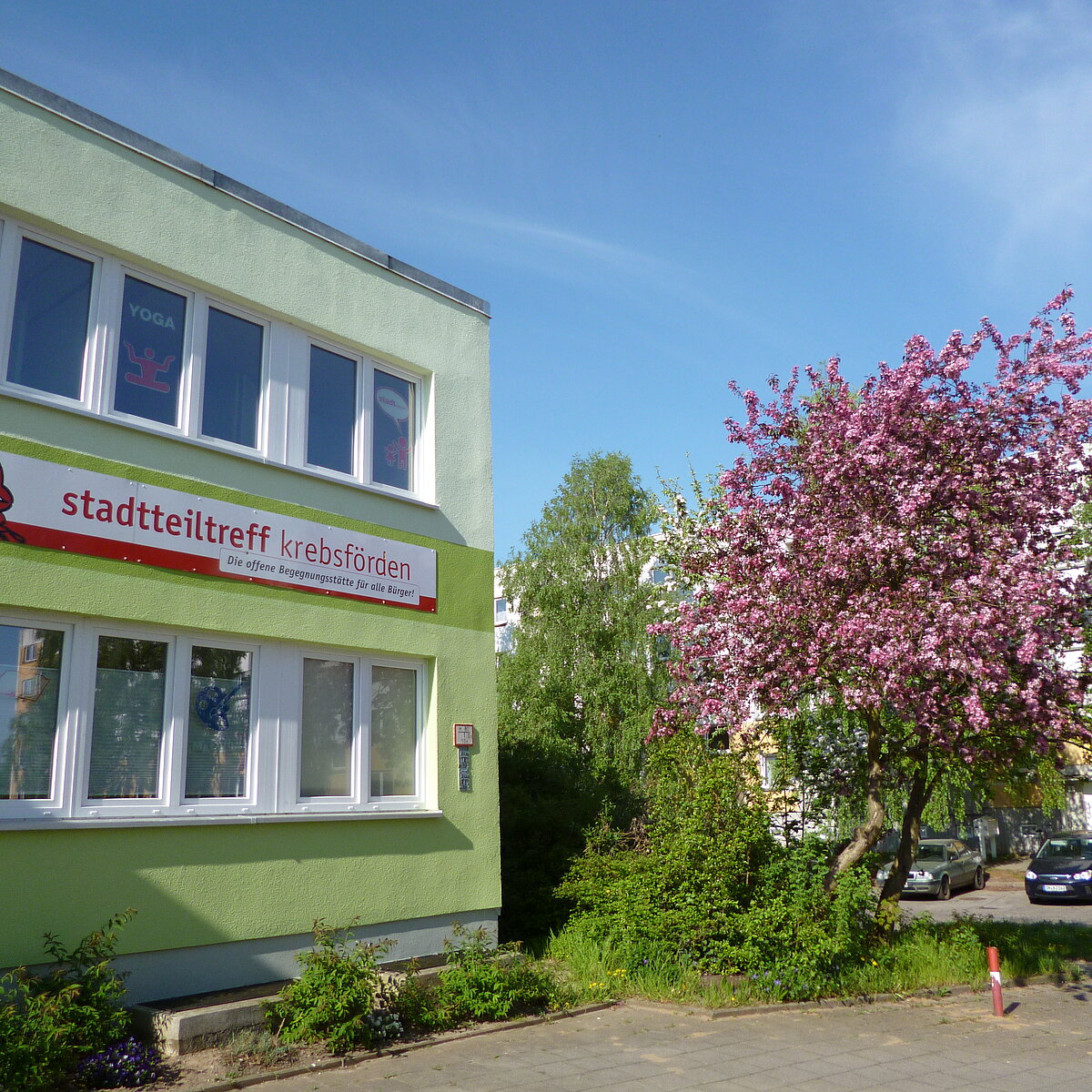 Außenansicht vom Stadtteiltreff Krebsförden